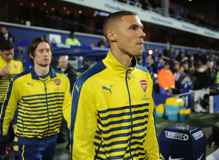Framed Print : Arsenal's Kieran Gibbs Prepares for Queens Park Rangers Clash (2014-15)