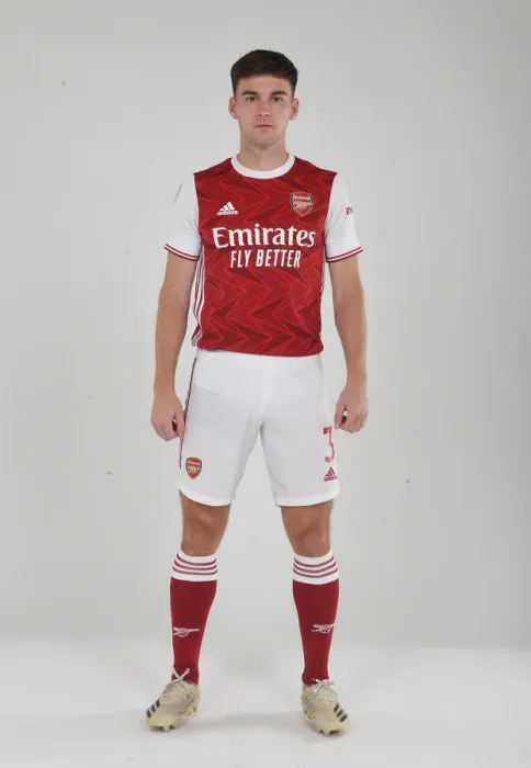 Framed Print : Arsenal's Kieran Tierney at 2020-21 First Team Training Session