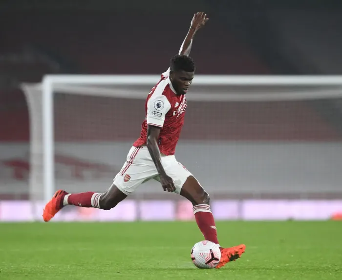 Framed Print : Arsenal's Kieran Tierney in Action: 2020-21 Premier League Match at Emirates Stadium (Behind Closed Doors)