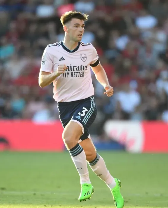 Framed Print : Arsenal's Kieran Tierney in Action against AFC Bournemouth in 2022-23 Premier League