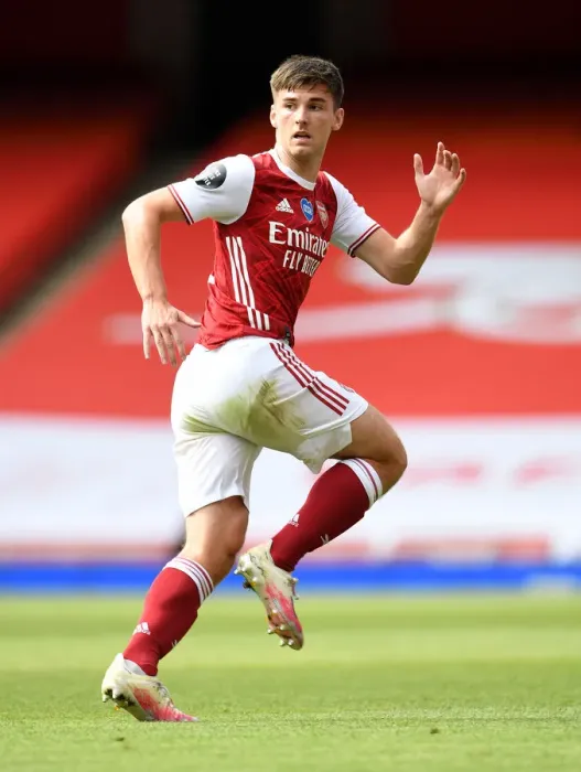 Framed Print : Arsenal's Kieran Tierney in Action: Arsenal vs. Watford, Premier League 2019-2020