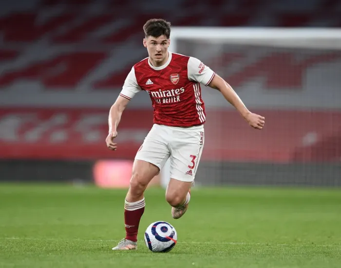 Framed Print : Arsenal's Kieran Tierney in Action: Arsenal vs. West Bromwich Albion (2020-21) - Emirates Stadium, London