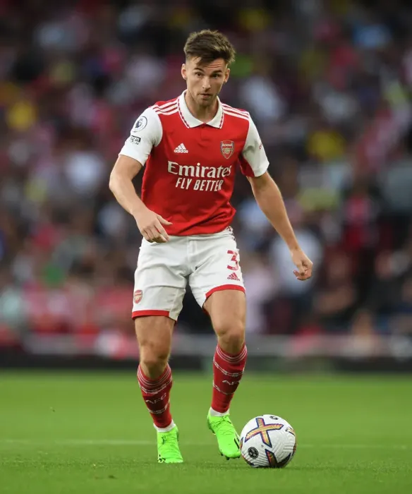 Framed Print : Arsenal's Kieran Tierney in Action: Arsenal vs. Aston Villa, Premier League 2022-23 - Emirates Stadium
