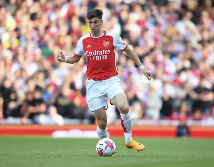 Framed Print : Arsenal's Kieran Tierney in Action: Arsenal vs. Wolverhampton Wanderers, 2022-23 Premier League