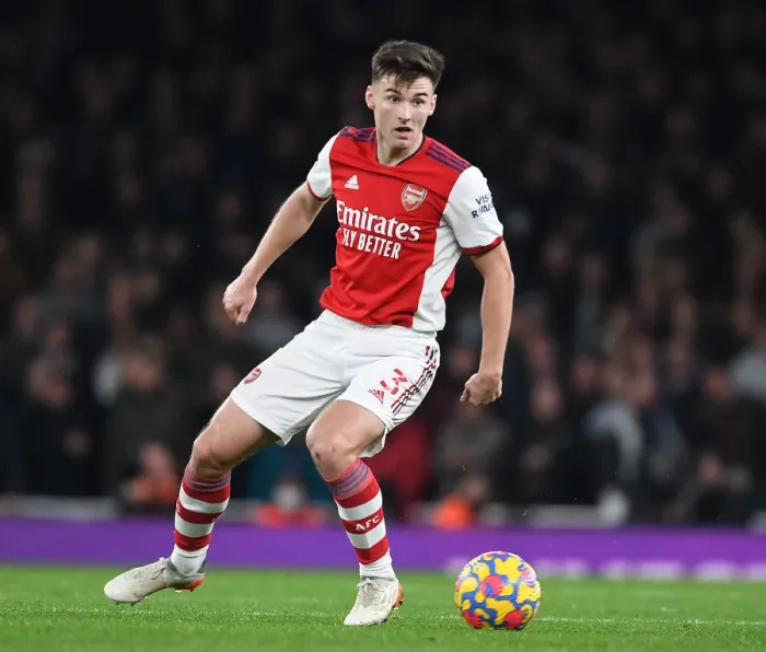 Framed Print : Arsenal's Kieran Tierney in Action: Arsenal vs West Ham United, Premier League 2021-22