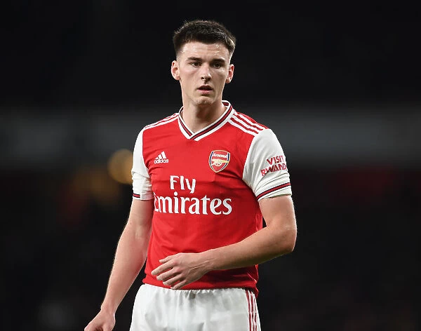 Arsenal's Kieran Tierney in Action against Crystal Palace, Premier League 2019-20