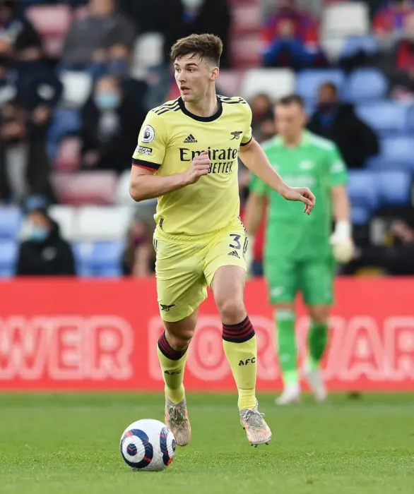 Framed Print : Arsenal's Kieran Tierney in Action: Crystal Palace vs. Arsenal, Premier League 2020-21