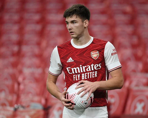 Arsenal's Kieran Tierney in Action at Empty Emirates: Arsenal vs Leicester City, October 2020
