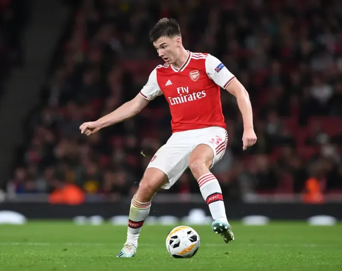 Framed Print : Arsenal's Kieran Tierney in Action during Europa League Match against Standard Liege Framed Print : Arsenal's Kieran Tierney in Action during Europa League Match against Standard Liege