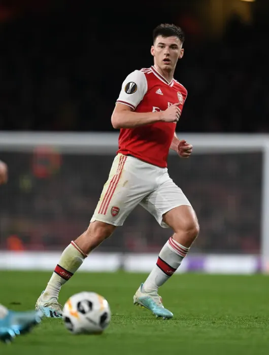 Framed Print : Arsenal's Kieran Tierney in Action during Europa League Match against Standard Liege Framed Print : Arsenal's Kieran Tierney in Action during Europa League Match against Standard Liege