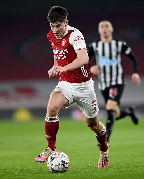 Arsenal's Kieran Tierney in Action Against Newcastle United in FA Cup Match