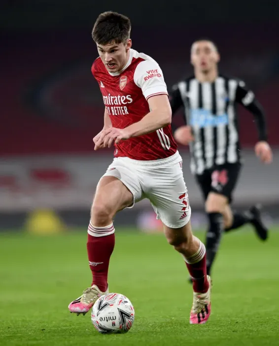 Framed Print : Arsenal's Kieran Tierney in Action Against Newcastle United in FA Cup Match Framed Print : Arsenal's Kieran Tierney in Action Against Newcastle United in FA Cup Match