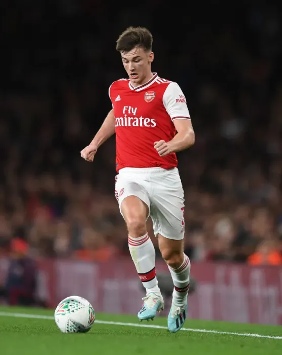 Framed Print : Arsenal's Kieran Tierney in Action Against Nottingham Forest in Carabao Cup Third Round