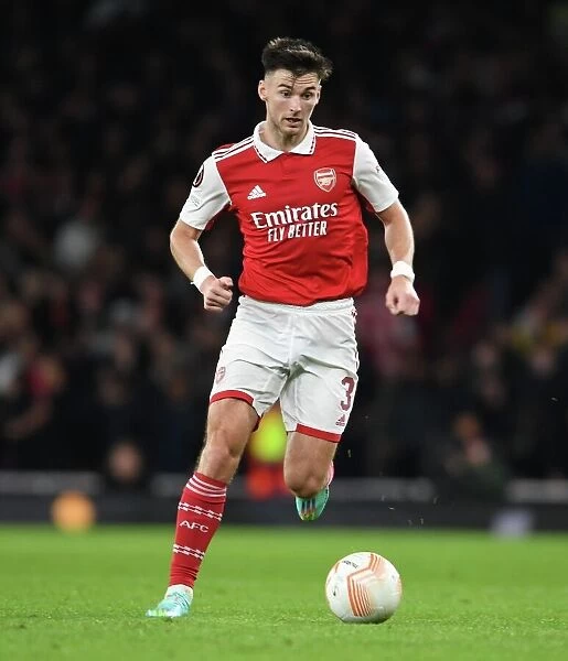 Arsenal's Kieran Tierney in Action against PSV Eindhoven in the Europa League (2022-23)