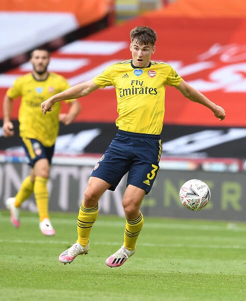 Arsenal's Kieran Tierney in Action against Sheffield United - FA Cup Quarterfinal, 2020