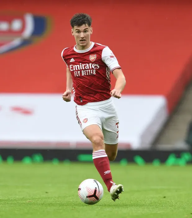 Framed Print : Arsenal's Kieran Tierney in Action against Sheffield United (2020-21): A Behind-Closed-Doors Premier League Encounter