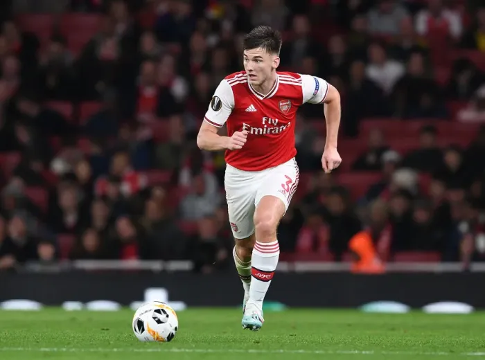 Framed Print : Arsenal's Kieran Tierney in Action Against Standard Liege in Europa League Framed Print : Arsenal's Kieran Tierney in Action Against Standard Liege in Europa League