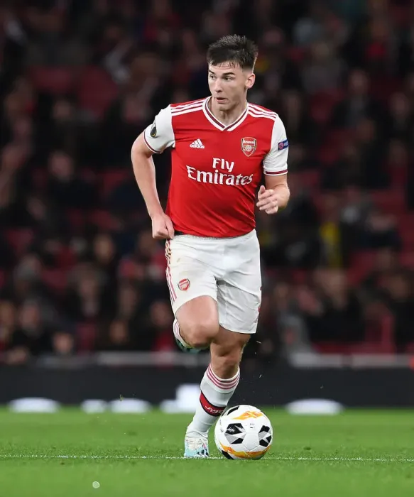Framed Print : Arsenal's Kieran Tierney in Action Against Standard Liege in Europa League