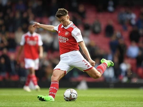 Arsenal's Kieran Tierney in Action Against Tottenham at the Emirates Stadium, 2022-23 Premier League: A Battle Unfolds