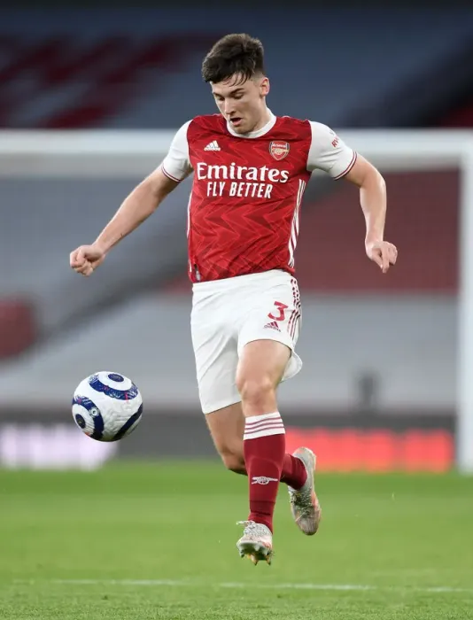 Framed Print : Arsenal's Kieran Tierney in Action against West Bromwich Albion (2020-21)