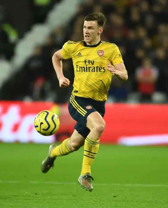 Framed Print : Arsenal's Kieran Tierney in Action against West Ham United - Premier League Showdown, London 2019 Framed Print : Arsenal's Kieran Tierney in Action against West Ham United - Premier League Showdown, London 2019