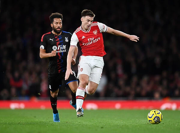 Arsenal's Kieran Tierney Clashes with Andros Townsend in the Premier League Showdown between Arsenal and Crystal Palace