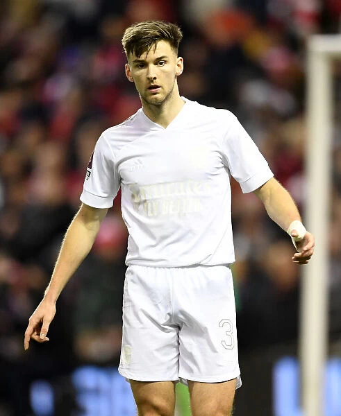 Arsenal's Kieran Tierney in FA Cup Action: Nottingham Forest vs Arsenal (January 2022)