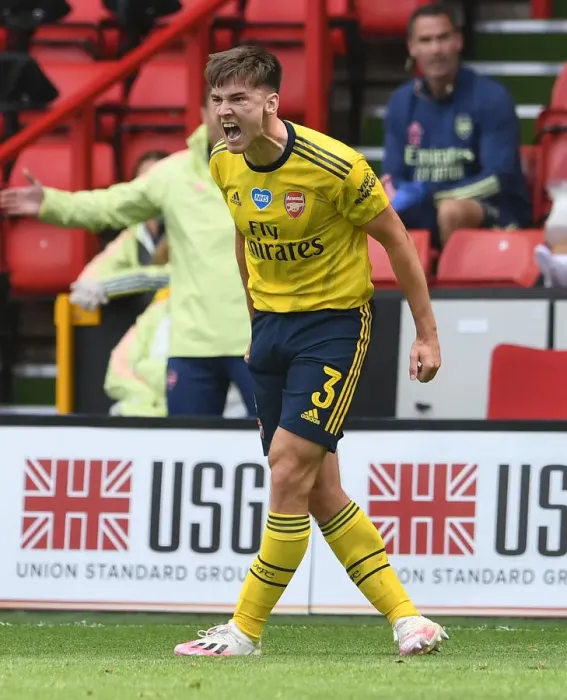 Framed Print : Arsenal's Kieran Tierney in FA Cup Action: Arsenal vs. Sheffield United