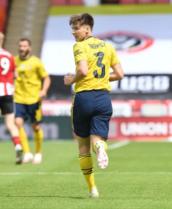 Framed Print : Arsenal's Kieran Tierney in FA Cup Action: Arsenal vs Sheffield United Framed Print : Arsenal's Kieran Tierney in FA Cup Action: Arsenal vs Sheffield United