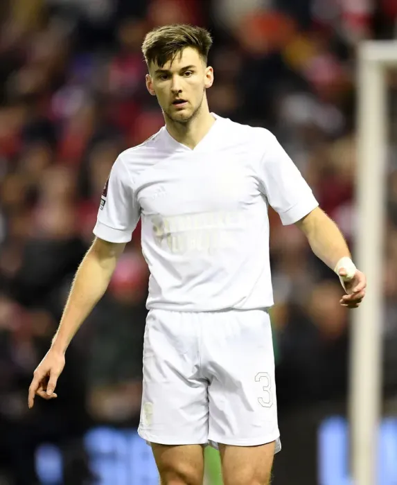 Framed Print : Arsenal's Kieran Tierney in FA Cup Action: Nottingham Forest vs Arsenal (January 2022)