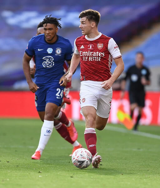 Arsenal's Kieran Tierney at Empty FA Cup Final Against Chelsea, 2020