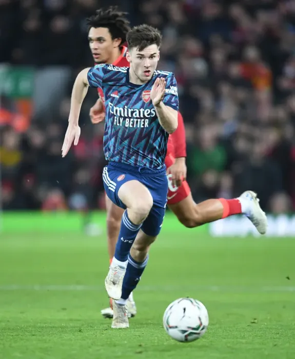 Framed Print : Arsenal's Kieran Tierney Faces Off Against Liverpool in Carabao Cup Battle Framed Print : Arsenal's Kieran Tierney Faces Off Against Liverpool in Carabao Cup Battle