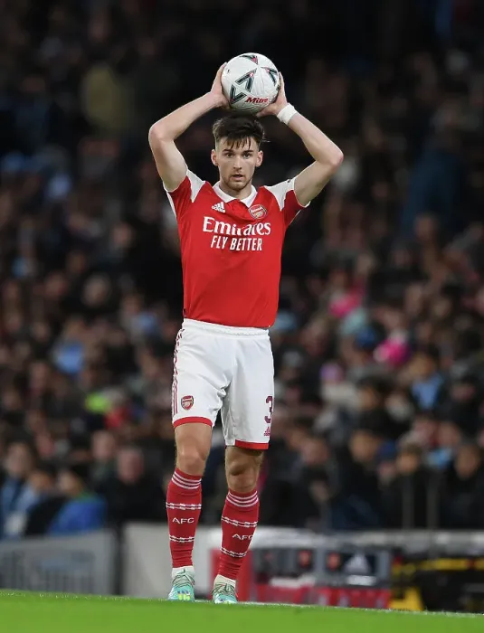 Framed Print : Arsenal's Kieran Tierney Faces Off Against Manchester City in FA Cup Showdown