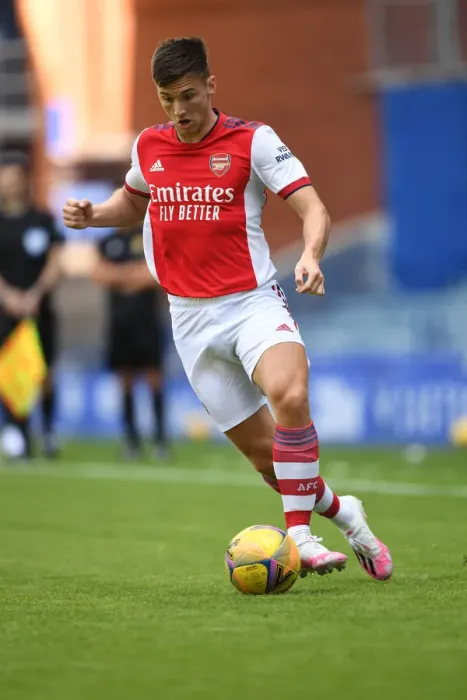 Framed Print : Arsenal's Kieran Tierney Faces Off Against Rangers in Pre-Season Clash at Ibrox Stadium Framed Print : Arsenal's Kieran Tierney Faces Off Against Rangers in Pre-Season Clash at Ibrox Stadium