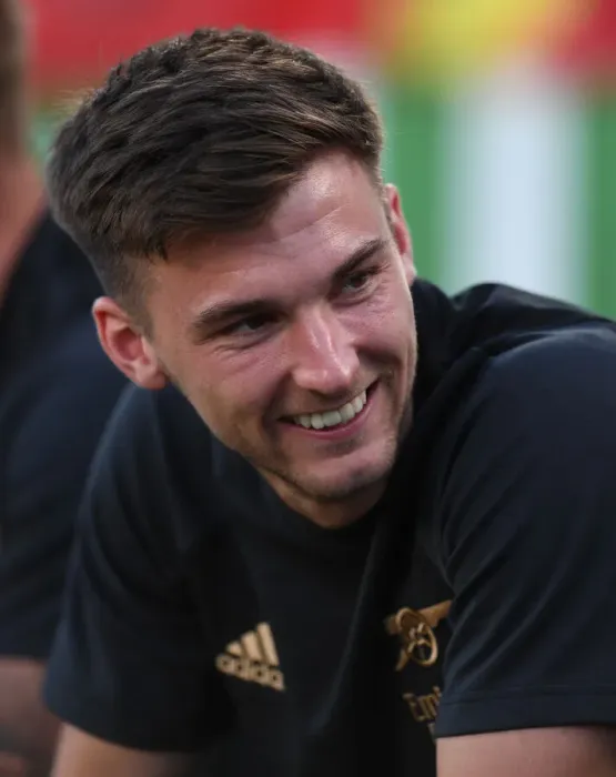 Framed Print : Arsenal's Kieran Tierney Gears Up for Arsenal vs. Chelsea Showdown in Florida Cup 2022-23