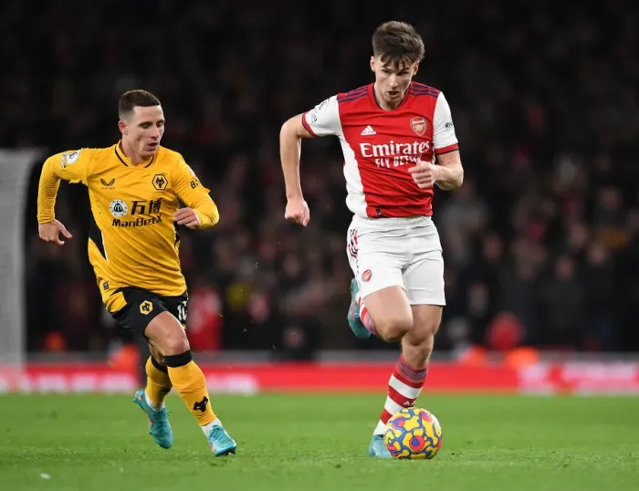Framed Print : Arsenal's Kieran Tierney Outwits Daniel Podence: Premier League Victory at Emirates Stadium Framed Print : Arsenal's Kieran Tierney Outwits Daniel Podence: Premier League Victory at Emirates Stadium