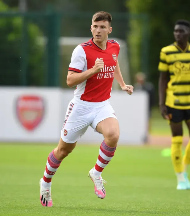 Framed Print : Arsenal's Kieran Tierney in Pre-Season Action: Arsenal vs. Watford, 2021