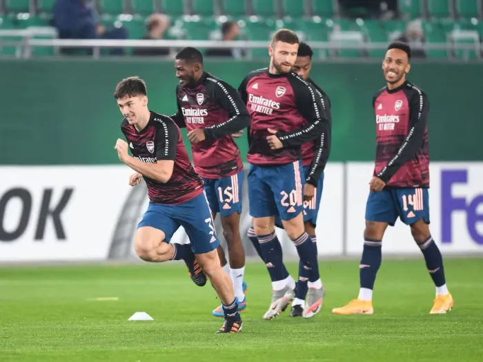 Framed Print : Arsenal's Kieran Tierney Prepares for Rapid Vienna Clash in Europa League Framed Print : Arsenal's Kieran Tierney Prepares for Rapid Vienna Clash in Europa League