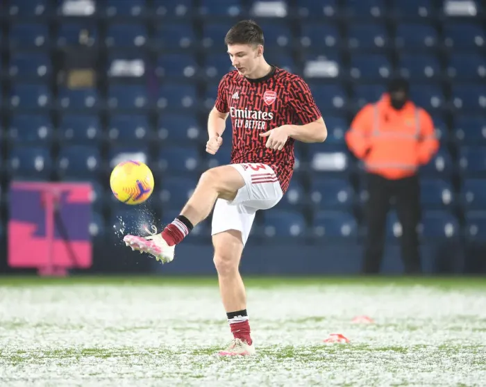 Framed Print : Arsenal's Kieran Tierney Prepares for West Bromwich Albion Showdown in Premier League (January 2021)