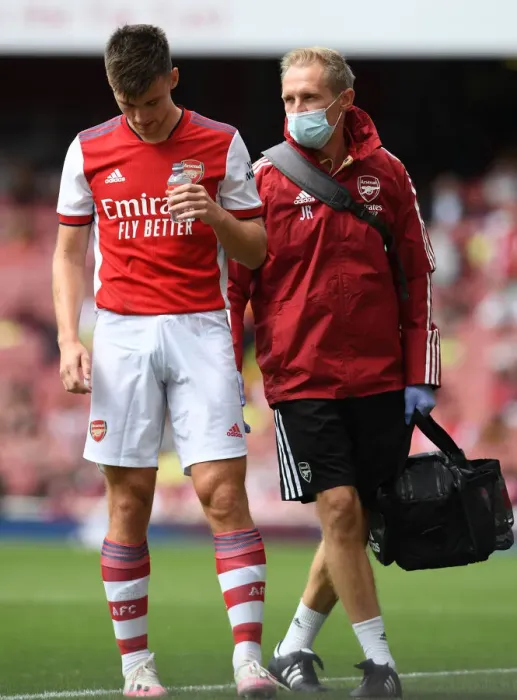Framed Print : Arsenal's Kieran Tierney Receives Treatment: Arsenal v Chelsea Pre-Season Clash Framed Print : Arsenal's Kieran Tierney Receives Treatment: Arsenal v Chelsea Pre-Season Clash