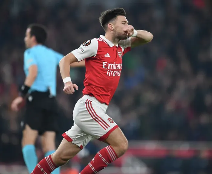 Framed Print : Arsenal's Kieran Tierney Scores the Winning Goal in Europa League Triumph over FC Zurich (2022-23)