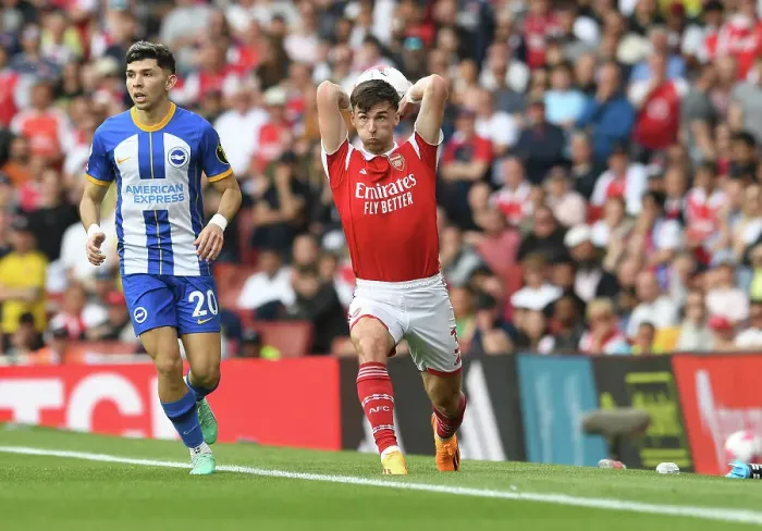 Framed Print : Arsenal's Kieran Tierney Throws In: Arsenal FC vs Brighton & Hove Albion, Premier League 2022-23 Framed Print : Arsenal's Kieran Tierney Throws In: Arsenal FC vs Brighton & Hove Albion, Premier League 2022-23
