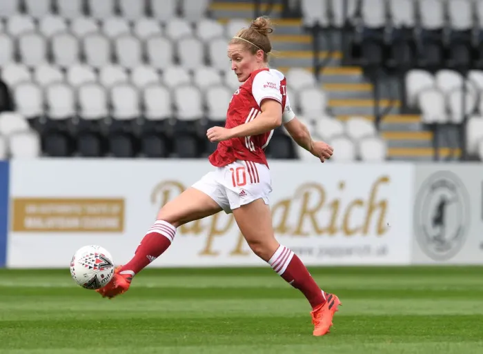 Framed Print : Arsenal's Kim Little in Action: Arsenal Women vs. Reading Women, FA WSL 2020-21