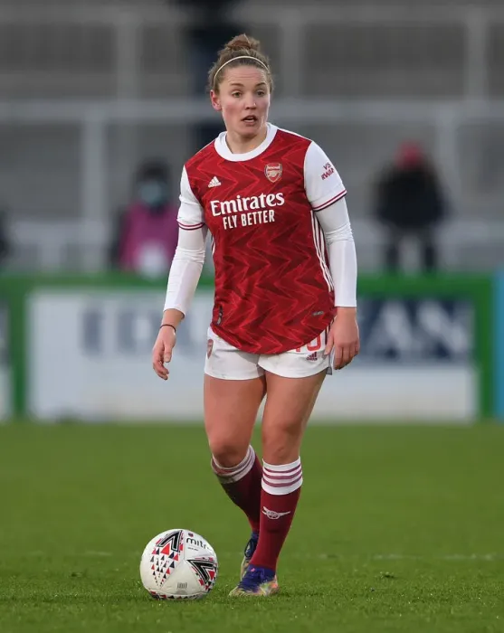 Framed Print : Arsenal's Kim Little in Action against Birmingham City Women in FA WSL Match