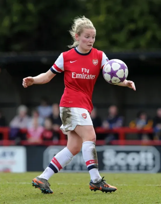 Framed Print : Arsenal's Kim Little in Action: UEFA Women's Champions League Semi-Final vs. VfL Wolfsburg (2013)