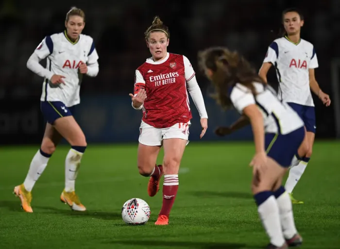Framed Print : Arsenal's Kim Little Finds Focus Amid Empty Meadow Park in Coronavirus-Hit FA WSL Match Framed Print : Arsenal's Kim Little Finds Focus Amid Empty Meadow Park in Coronavirus-Hit FA WSL Match