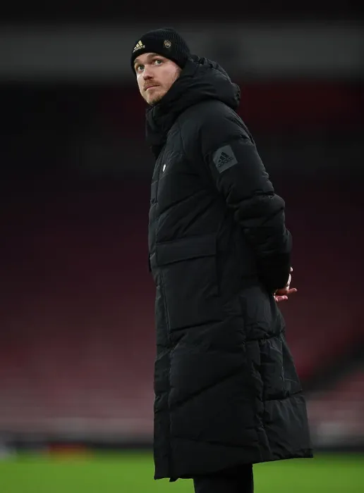 Framed Print : Arsenal's Kim Little: Focus and Determination Before Champions League Clash with Olympique Lyonnais (December 2022)