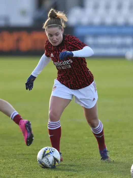 Framed Print : Arsenal's Kim Little Gears Up for Barclays FA WSL Clash Against Everton Women