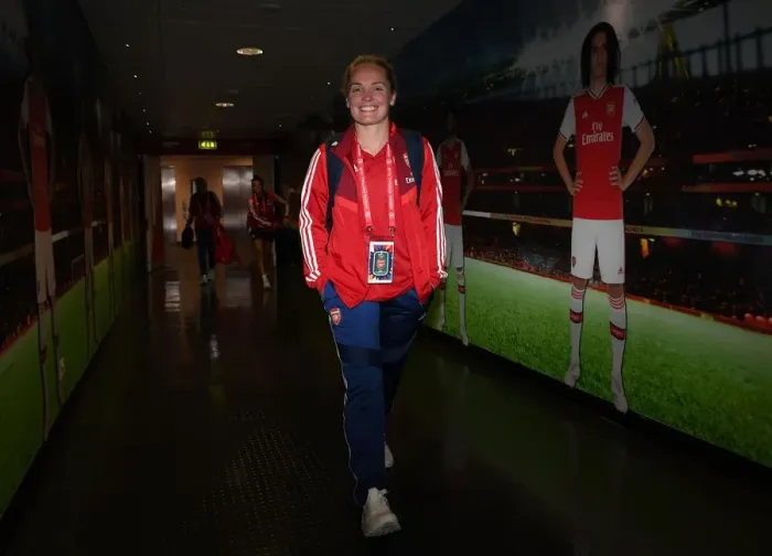 Framed Print : Arsenal's Kim Little Gears Up for Emirates Cup Clash Against FC Bayern Munich