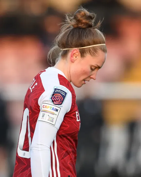 Framed Print : Arsenal's Kim Little Leads Rainbow Laces Campaign in FA WSL Match Against Birmingham City